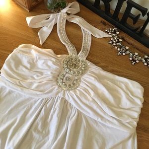 WHBM White Jewel Top